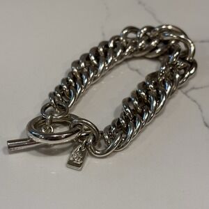 Lauren Ralph Lauren Chunky Silver-Tone Curb Chain Bracelet LRL